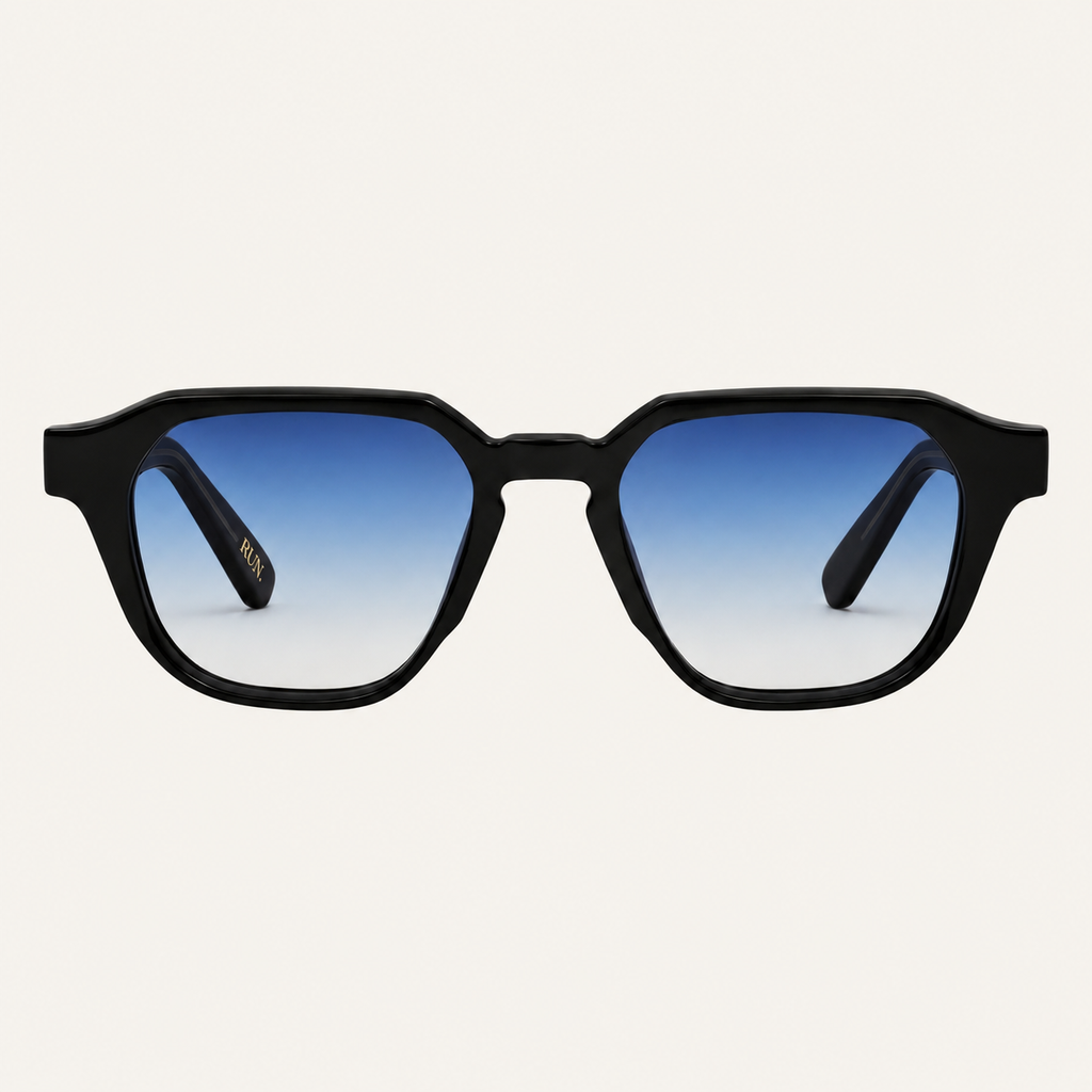 N1 Marlowe sunglasses in black with blue lens