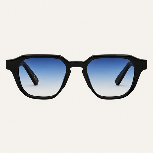 N1 Marlowe sunglasses in black with blue lens