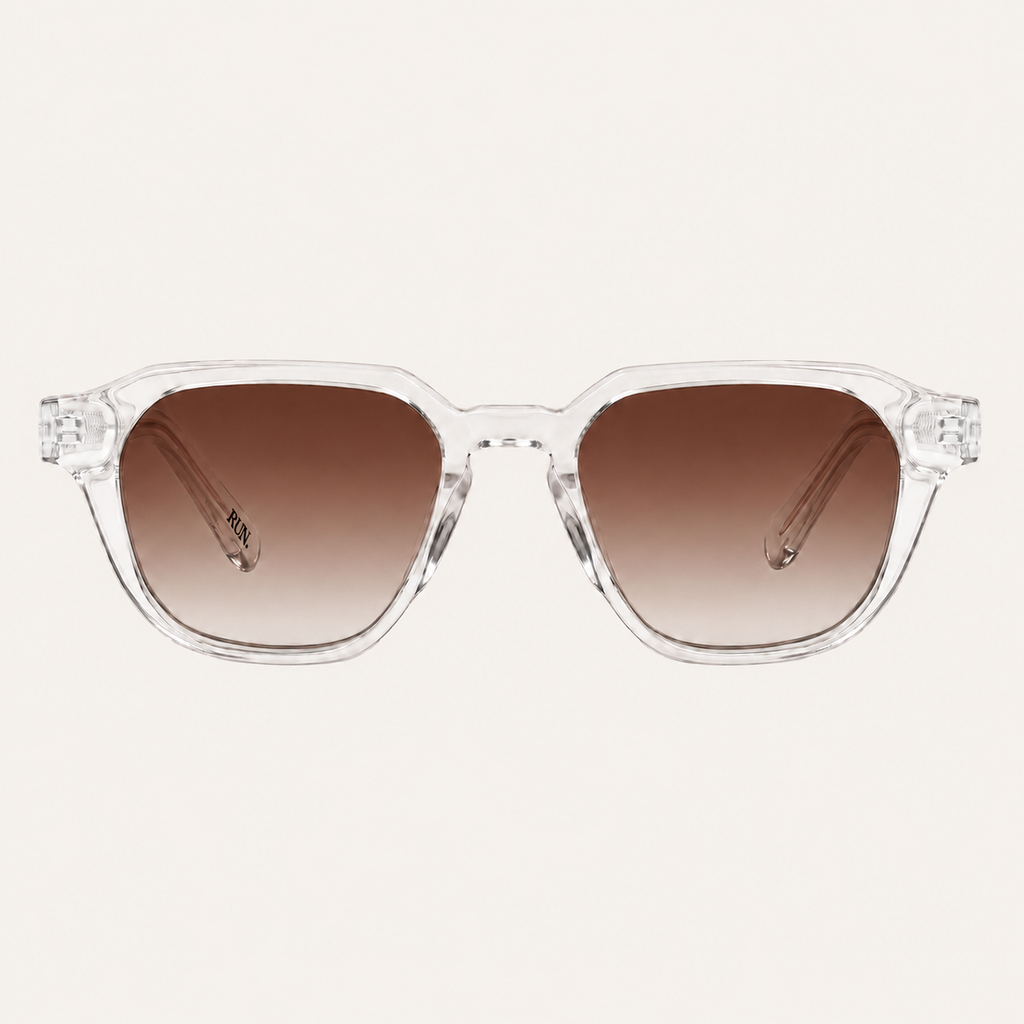 N1 Marlowe sunglasses in crystal frame with brown lens