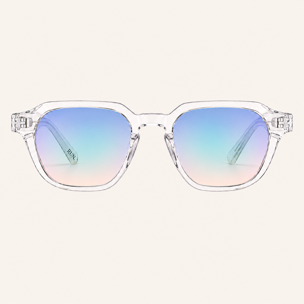 N1 Marlowe sunglasses in crystal frame with purple blue lens