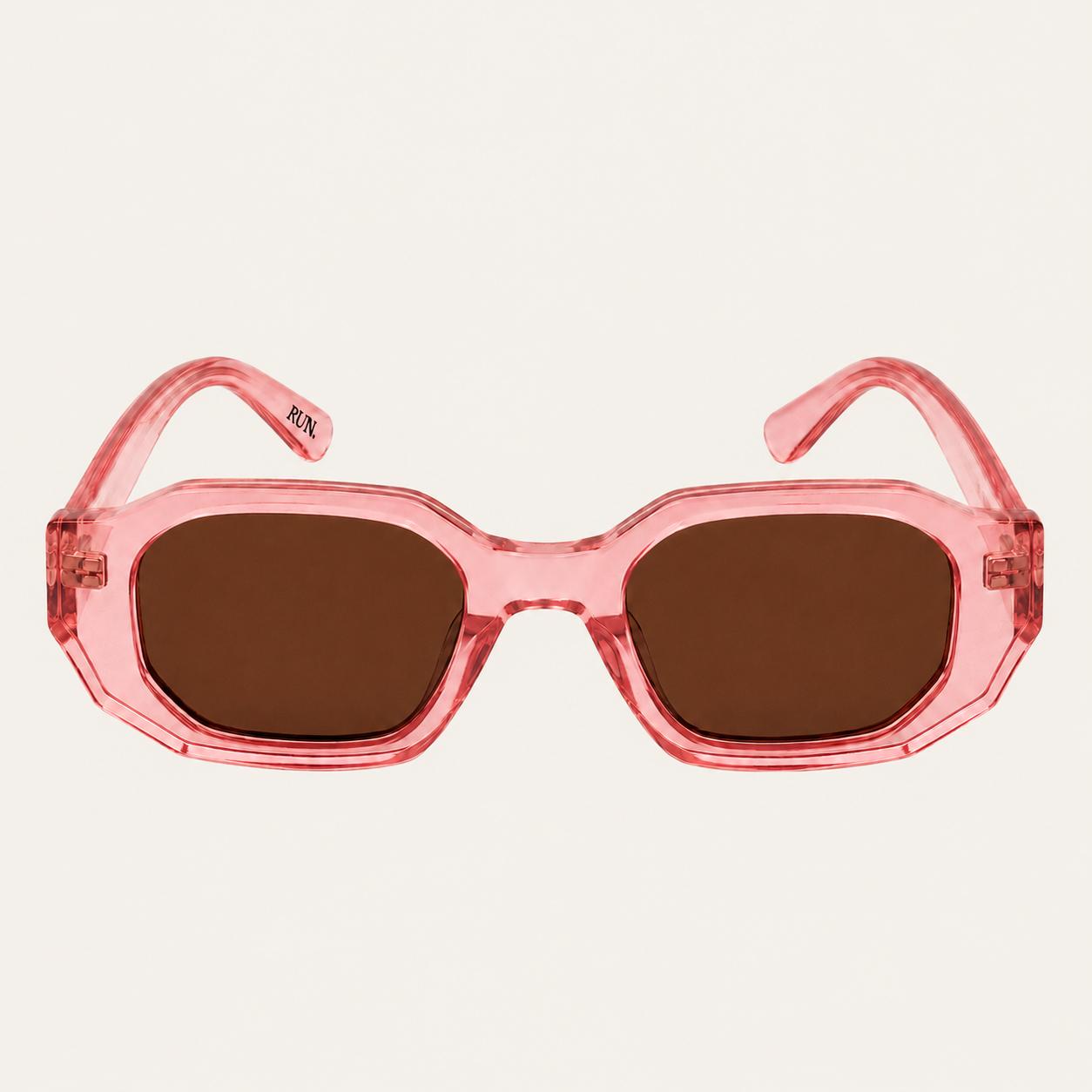 N3 Raffles sunglasses in pink frame with brown lens