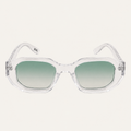 N3 Raffles sunglasses in crystal frame with green lens