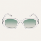 N3 Raffles sunglasses in crystal frame with green lens