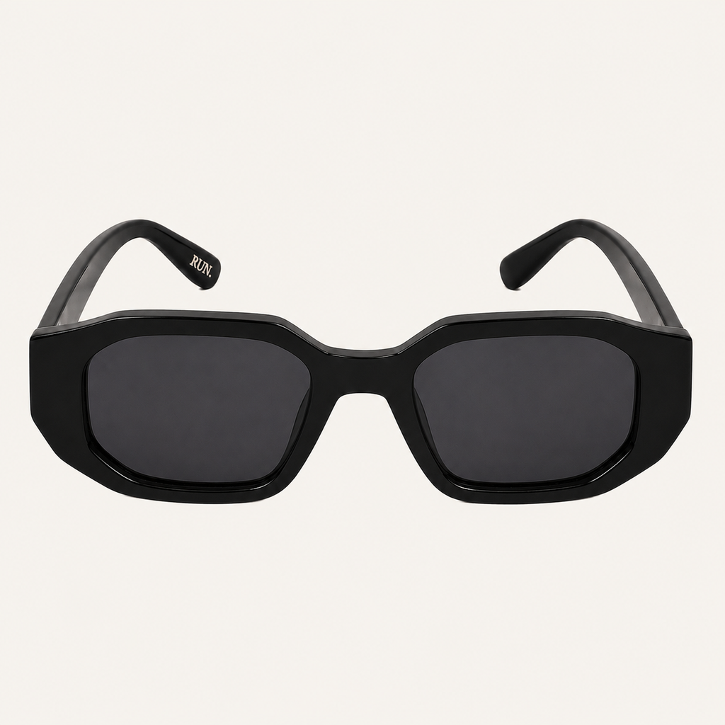N3 Raffles sunglasses in black with dark black lens