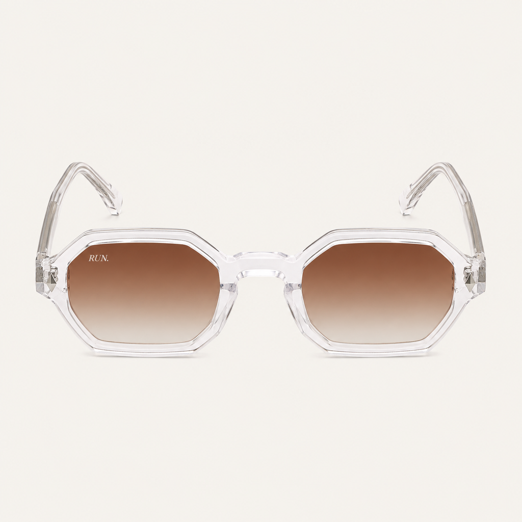 N2 Sinclair sunglasses in crystal frame with brown lens