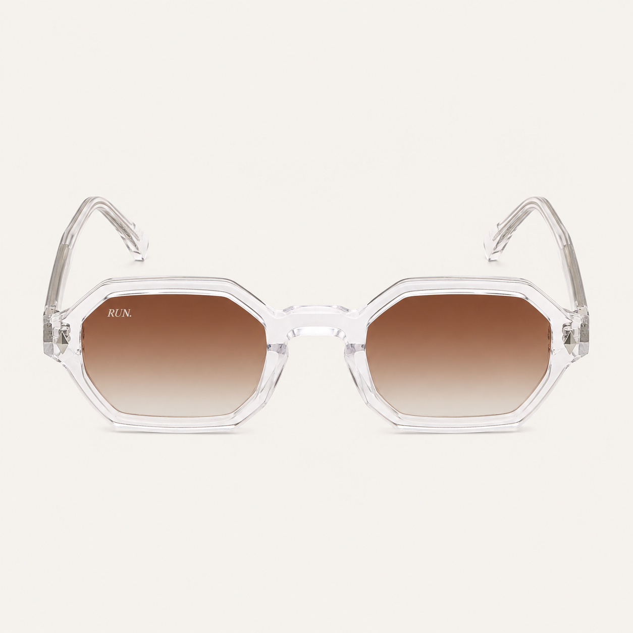 N2 Sinclair sunglasses in crystal frame with brown lens