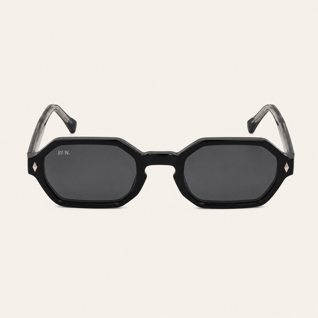 N2 Sinclair sunglasses in black with dark black lens