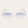 N2 Sinclair sunglasses in crystal frame with clear blue lens