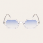 N2 Sinclair sunglasses in crystal frame with clear blue lens