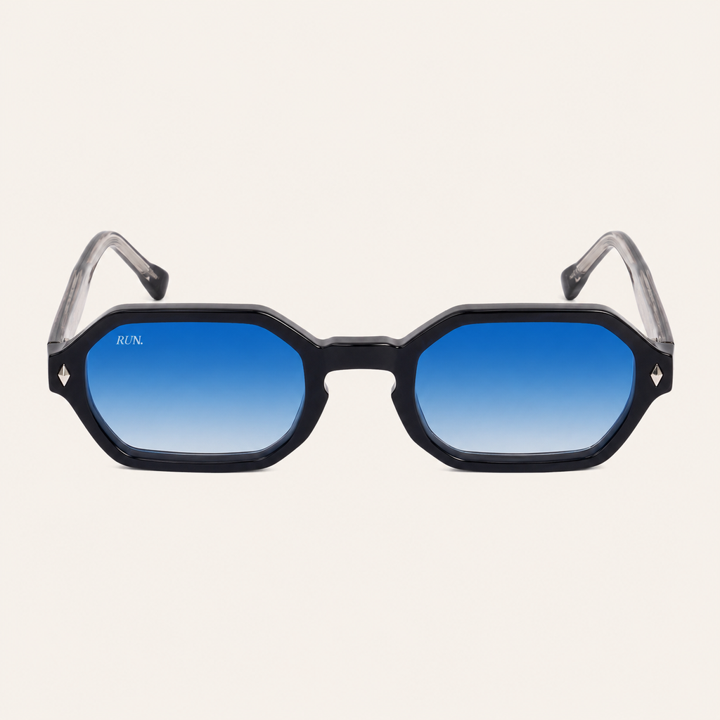 N2 Sinclair sunglasses in black with blue lens